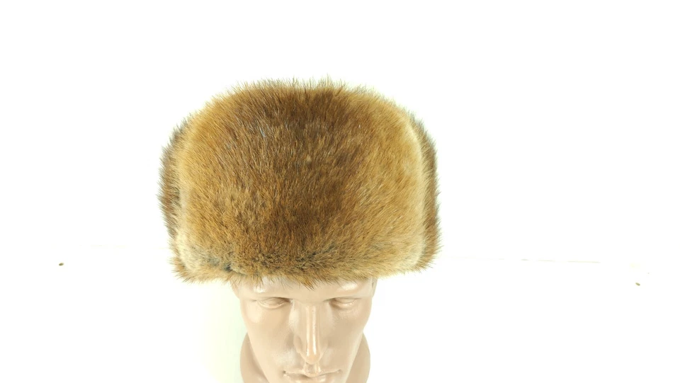 Sombrero de invierno vintage de la URSS - Gorra coleccionable de la era soviética, talla 62, Ucrania Foto 4 de 4
