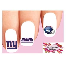 Waterslide Nail Decals Set of 20 - New York Giants Football Assorted