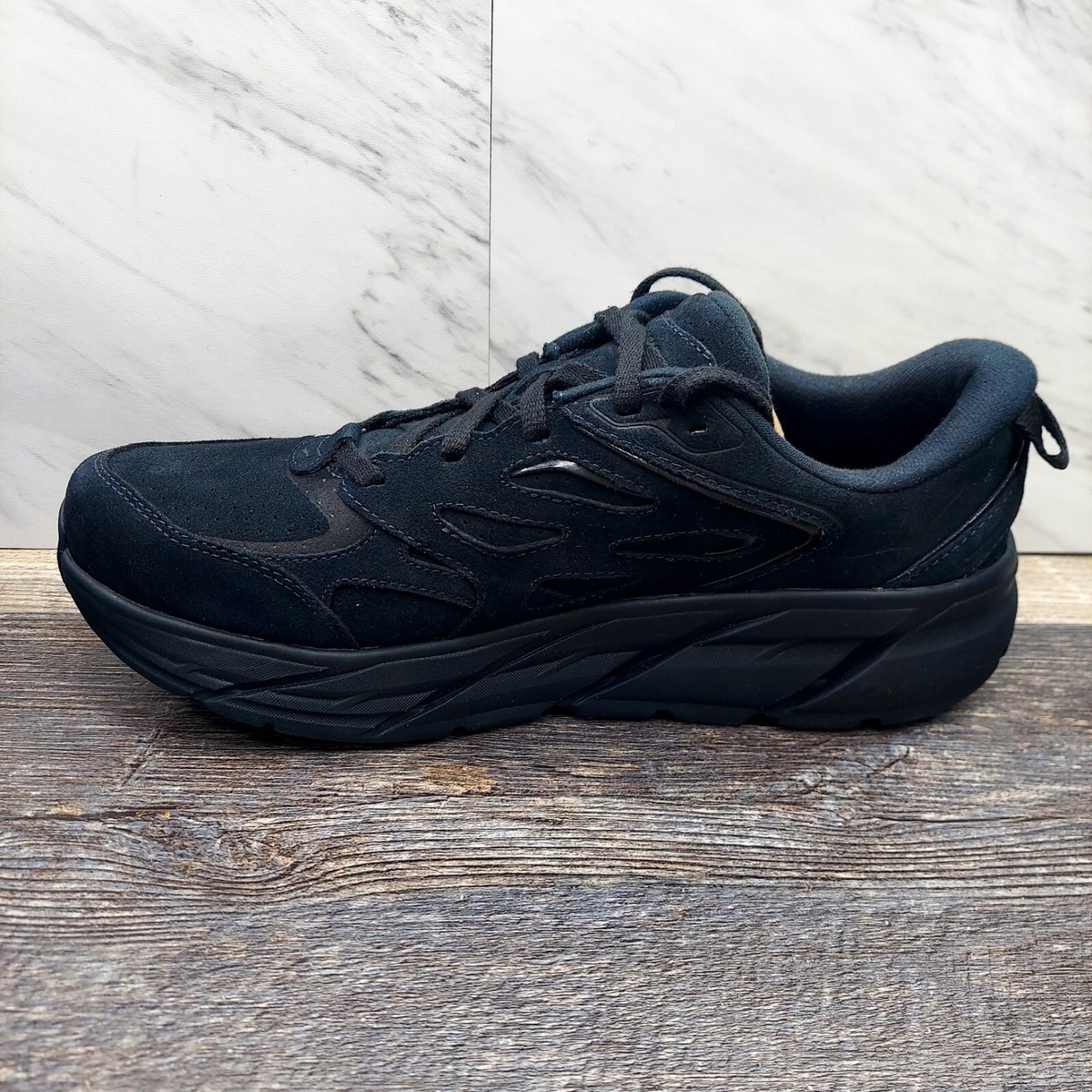 HOKA ONE Clifton L Suede Black 1122571 BBLC Men's 9 Women's