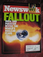 NEWSWEEK June 8 1998 Nuclear Fears India Pakistan Phil Hartman Disney Mulan NEWSWEEK June 8 1998 Nuclear Fears India Pakistan Phil Hartman Disney Mulan