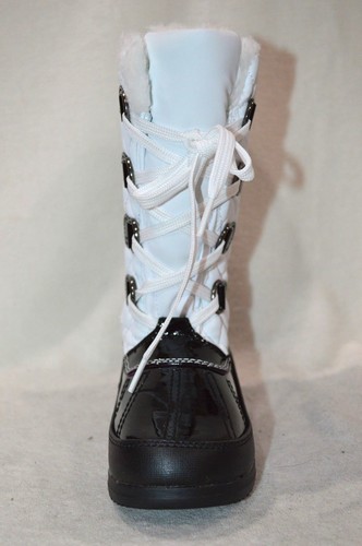 totes kids Girl's Kayla White/Black Winter Boots - Size 12 NWB - Picture 5 of 6