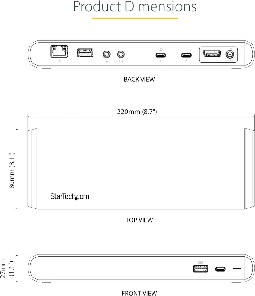 StarTech Thunderbolt 3 Docking Station (TB3DOCK2DPPD) - Image 4 of 4