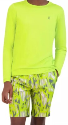 SPYDER 2 PIECE QUICK DRY SWIM SUIT,  UVP 30+, TRUNKS & LONG SLEEVE BOYS XL 18-20
