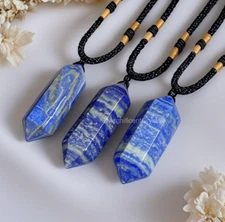 Natural Lapis Lazuli Stone Necklace Blue Crystal Energy Pendant Unisex Gift