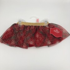 Holiday Time Baby Girls Christmas Tutu Skirt 0-3m, Sparkle Elastic Waistband NEW
