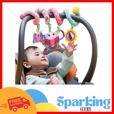 Interactive Textured Baby Toy - Perfect for Strollers and Sensory Fun, Pink Farm