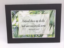 New Handmade 5x7 Matted 4x6 Religious Scripture Inspirational Free Ship 201