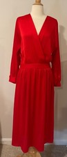 OSCAR DE LA RENTA Draped Midi Dress In Poppy Size 6