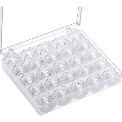 Nähmaschinen Spulen Set 25 Stück Kunststoff mit Aufbewahrungsbox transparent