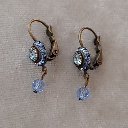 Lot of 18 pr. Vintage Victorian Style Earrings Rhinestones Various Metal Colors - Picture 2 of 21