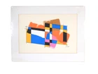 Mid Century Modernist Style Abstract Oil Painting On Board  Signed Jon Henry