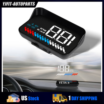 Car HUD Head Up Display OBD2 GPS Gauge Speedometer RPM Volt Warning Alarm