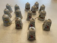 Lot of 15 Vtg Lillian Vernon Mini Christmas Bell Ornaments Decorative 1988