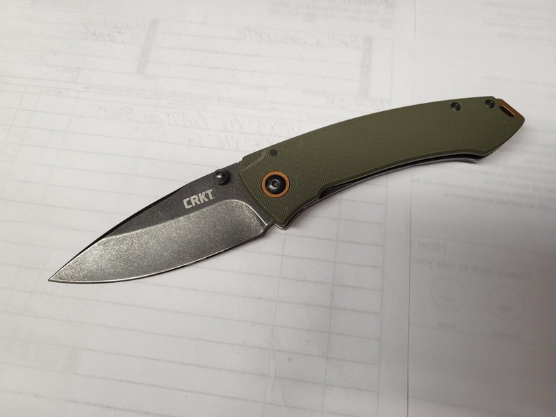 CRKT Tuna frame lock Green G10 scale