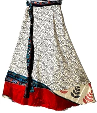 Incredible-art Vintage Silk Sari Magic Wrap Skirt Reversible Hippie Sarong