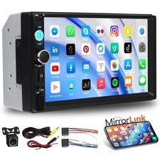 7" Double 2 DIN Car MP5 Player Bluetooth Touch Screen Stereo Radio With Camera