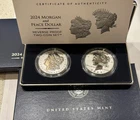 2024-S Reverse Proof Morgan and Peace Silver Dollar 2 Coin Set w/ OGP + COA