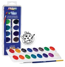 Prang Watercolor Set 16 Classic Colors Washable Non Toxic with Brush Included