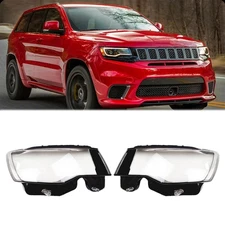 A Pair Headlight Headlamp Lens Cover LEFT+RIGHT For Jeep Grand Cherokee 2014-19