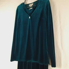 Chadwick's Womens 3 Piece Velour Set Tank Top, Blazer Top and Pants Track Suit