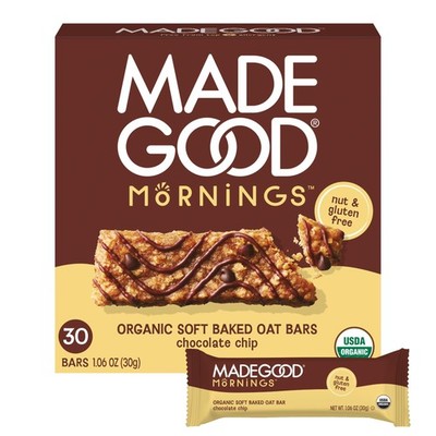 MadeGood Mornings Chocolate Chip Soft Baked Breakfast 1 Count (Pack of 30)