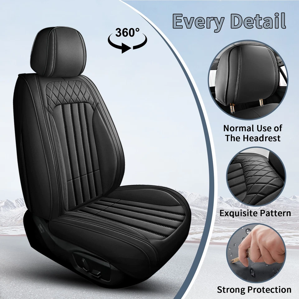 PU Leather Car Front 2-Seat Covers For Toyota Prius c 2012-2016 Front Row Foto 4 de 4