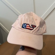 Youth Vineyard Vines American Flag Strapback Adjustable Hat Cap Whale Pink