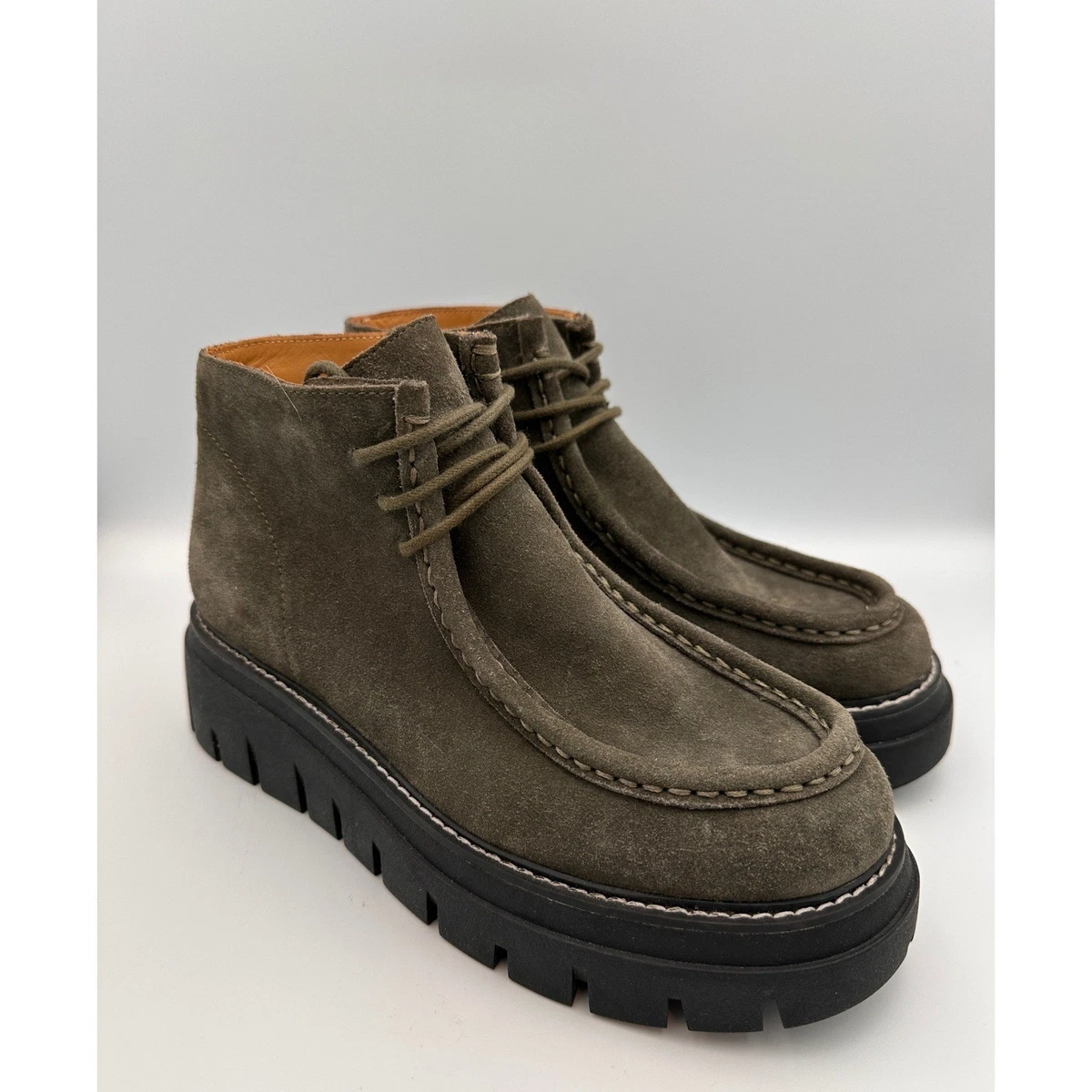 Mackage Olive Green Platform Lace-Up Boots with Orange Laces NEW HEIGHTS” // Unlike like laces I don main image 4