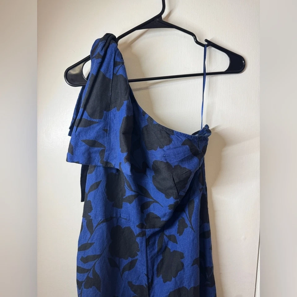 Kate Spade X Target Classic Rose Navy Blue Black Floral Linen Blend Jumpsuit 4 - Image 2 of 4