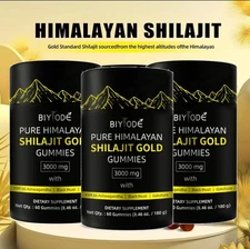 3000mg Pure Himalayan Shilajit Gummies Gold for Men Women Organic Natural US
