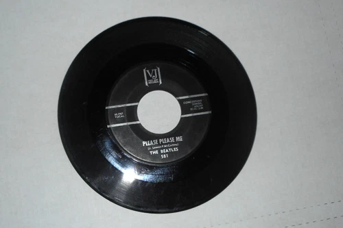 The BEATLES 45 Please Please Me VJ 581 Brackets logo silver print
