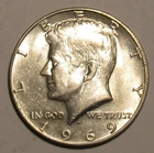 1969 D Kennedy Half Dollar, 40% Silver, circulated