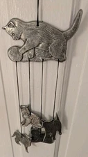 Pewter Chimes Carson Freeport With 5 Cats Ball Of Yarn With Box