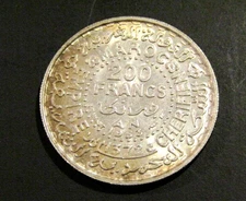 Morocco 1953/1372 200 Francs Silver unc Coin