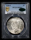 1928 S Peace Dollar - PCGS MS64+ PLUS CAC - Key Date Silver Dollar -#405
