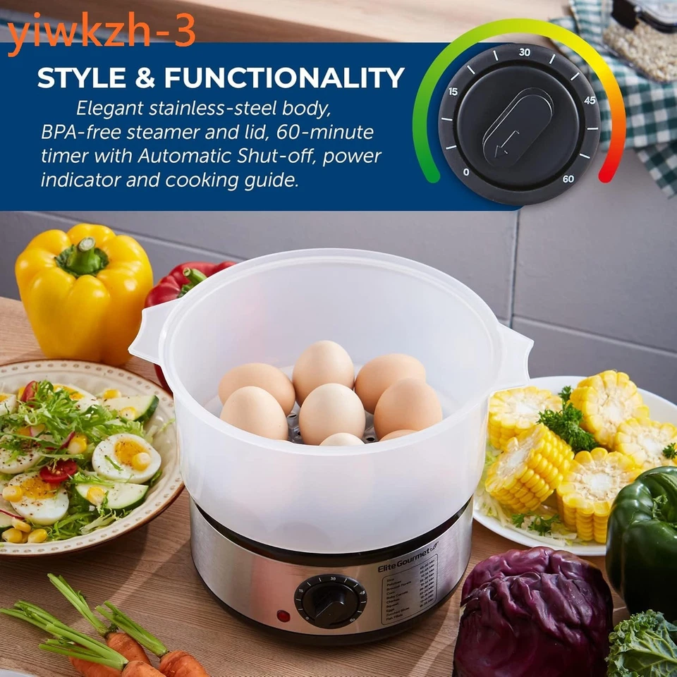 2.5 Quart Electric Compact Mini Food Vegetable Steamer, 400W with BPA-Free Tray, - Image 3 of 4