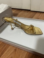 jimmy Choo Etana 80 liquid gold leather heels size 39.5