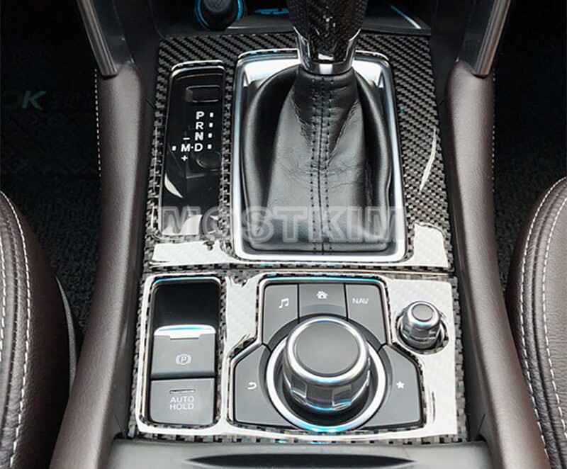 Carbon Fiber Center Console Gear Shift Box Cover Trim For Mazda 6