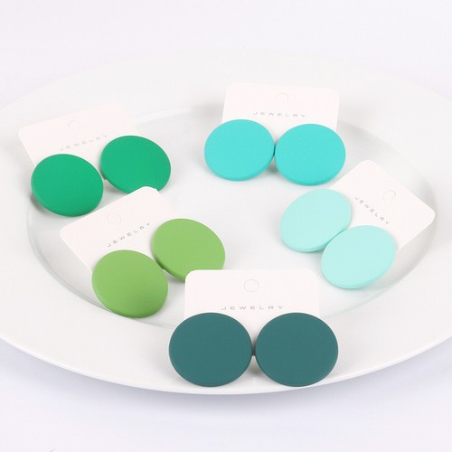 Ear Studs Women Earrings Candy Color Fashion Jewelry Spray Paint Acrylic - Picture 5 of 33