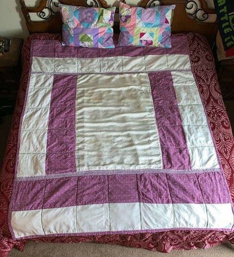 Handcrafted Reversible Unicorn Quilt and Two Matching Decorative Pillows - Picture 6 of 7