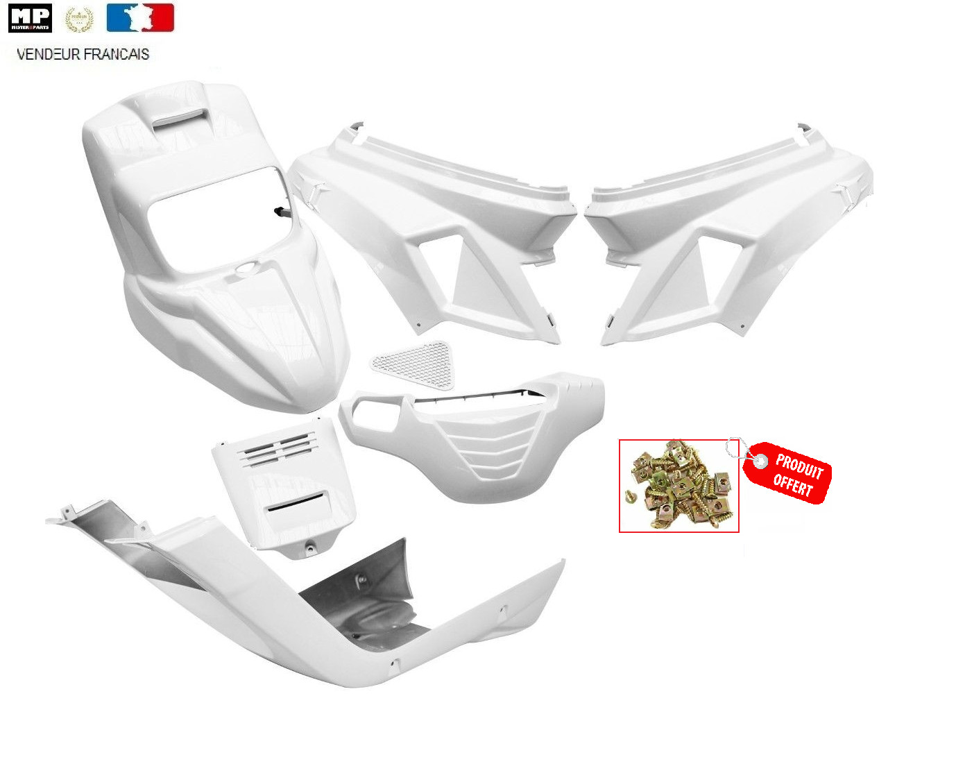 Carénage MBK Booster Spirit blanc pour coque Yamaha Bw's 2004-2018