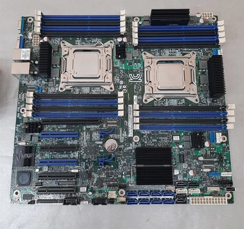 Intel S2600CP Socket R C602 Chipset E-ATX Server Board w/ 2 Xeon E5-2640V2 CPUs - Image 3 of 4