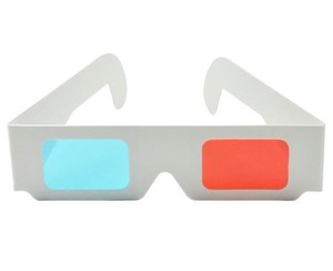 3d Paper Glasses White Card Red Cyan Blue Lenses Anaglyph Pack Of 4 Ebay