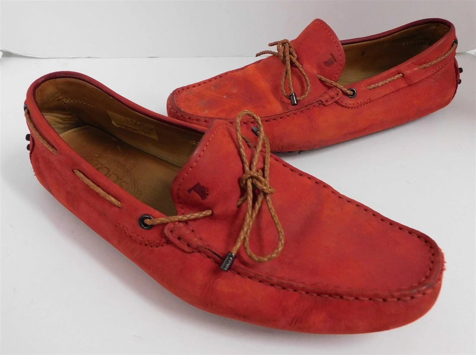 TOD’S Mocassini mocassino subacqueo Tod's Laccetto rosso pelle scamosciata Italia 9