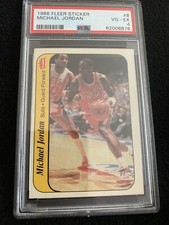 Michael Jordan 1986 Fleer RC Rookie Sticker #8 Graded PSA 4 VG-EX Bulls
