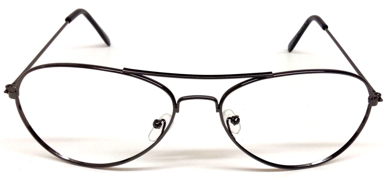 CLASSIC AVIATOR SUNGLASSES NO LENS PILOT EYEGLASSES FRAME ONLY FOR RX GUN METAL-image