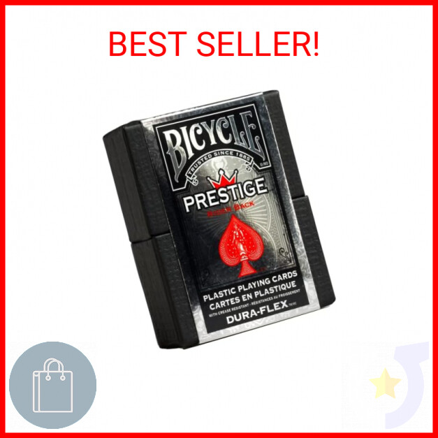 Prestige Waterproof Plastic Playing Cards, Red & Blue (colors May Vary)