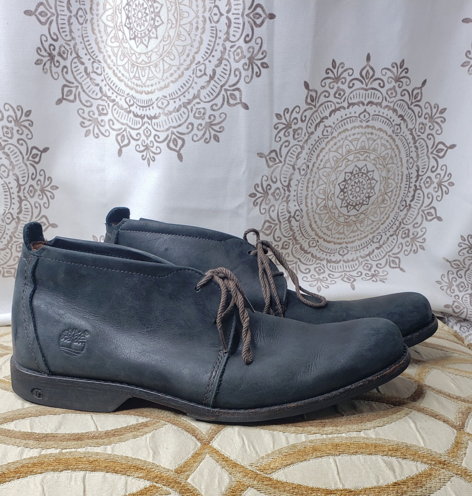 Timberland Earthkeepers Men's Dark Green Leather Ankle Boots Size