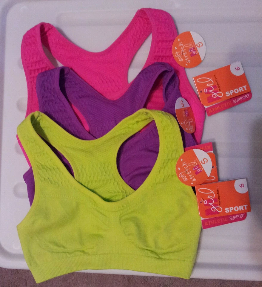 Maidenform Sports Bra Hot Solid Colors Racer Back Athletic Athleisure Size S-L - Image 3 of 4