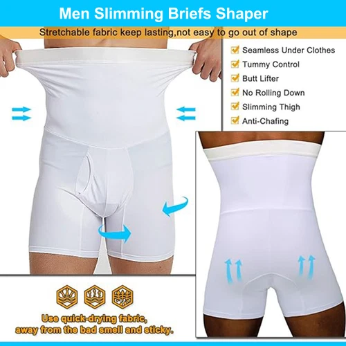 Herren Kompression Hohe Taille Boxershorts Bauch Slim Body Shaper Gürtel Hose US - Bild 4 von 29